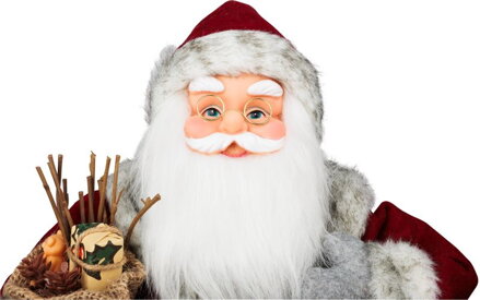 Dekorácia MagicHome Vianoce, Santa s lampášom, červený, 46 cm Dekorácia MagicHome Vianoce, Santa s lampášom, červený, 46 cm