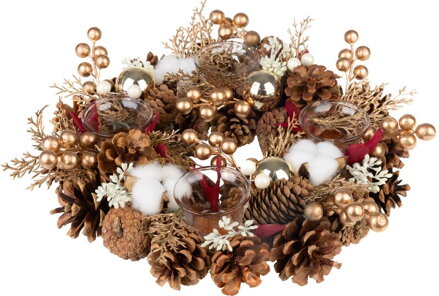 Veniec MagicHome Vianoce, zlatý, adventný, s bavlnou, 32x8,5 cm Veniec MagicHome Vianoce, zlatý, adventný, s bavlnou, 32x8,5 cm