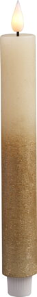 Sviečka MagicHome Vianoce, LED, 2xAAA, jednoduché svietenie, časovač, krémová/zlatá, metalický efekt, 3x25 cm Sviečka MagicHome Vianoce, LED, 2xAAA, jednoduché svietenie, časovač, krémová/zlatá, metalický efekt, 3x25 cm