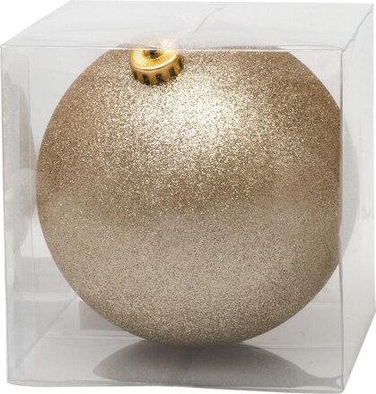 Guľa MagicHome Vianoce, 1 ks, šampaň, glitrovaná, na vianočný stromček, 15 cm Guľa MagicHome Vianoce, 1 ks, šampaň, glitrovaná, na vianočný stromček, 15 cm