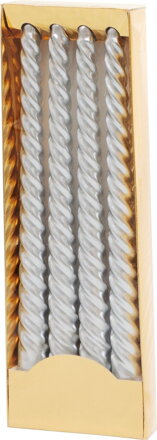 Sviečka MagicHome Vianoce, 25 cm, bal. 4 ks, strieborná, špirálová, točená Sviečka MagicHome Vianoce, 25 cm, bal. 4 ks, strieborná, špirálová, točená