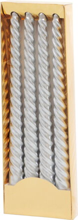 Sviečka MagicHome Vianoce, 25 cm, bal. 4 ks, strieborná, špirálová, točená Sviečka MagicHome Vianoce, 25 cm, bal. 4 ks, strieborná, špirálová, točená