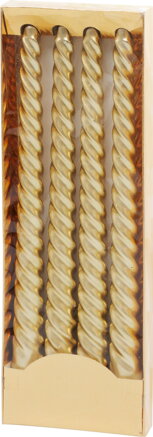 Sviečka MagicHome Vianoce, 25 cm, bal. 4 ks, zlatá, špirálová, točená Sviečka MagicHome Vianoce, 25 cm, bal. 4 ks, zlatá, špirálová, točená