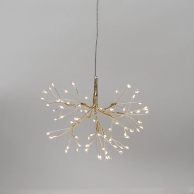 Dekorácia MagicHome Vianoce, ohňostroj, 72 LED teplá biela, jednoduché svietenie, závesná, zlatá, 25 cm Dekorácia MagicHome Vianoce, ohňostroj, 72 LED teplá biela, jednoduché svietenie, závesná, zlatá, 25 cm