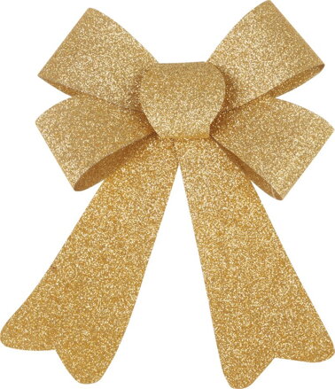 Dekorácia MagicHome Vianoce, mašľa, zlatá, 13x21 cm Dekorácia MagicHome Vianoce, mašľa, zlatá, 13x21 cm