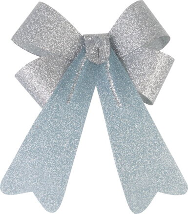 Dekorácia MagicHome Vianoce, mašľa, strieborná, 13x21 cm Dekorácia MagicHome Vianoce, mašľa, strieborná, 13x21 cm