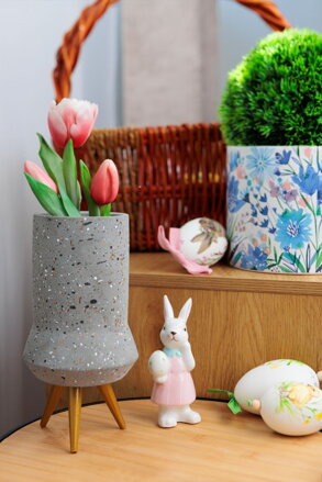 Dekorácia MagicHome, Zajačica s vajíčkom, veľkonočná, 4,7x6x12,7 cm Dekorácia MagicHome, Zajačica s vajíčkom, veľkonočná, 4,7x6x12,7 cm
