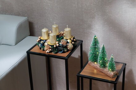 Veniec MagicHome Vianoce, adventný, zeleno-modro-zlatý, 25 cm Veniec MagicHome Vianoce, adventný, zeleno-modro-zlatý, 25 cm