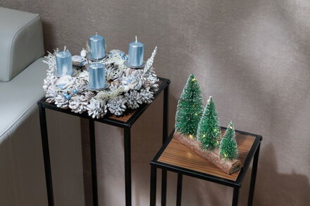 Veniec MagicHome Vianoce, adventný, modro-biely, 30 cm