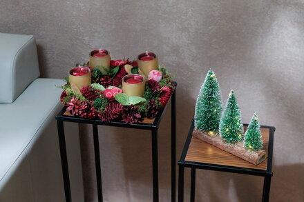 Veniec MagicHome Vianoce, adventný, červený, 30 cm Veniec MagicHome Vianoce, adventný, červený, 30 cm