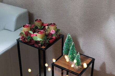 Veniec MagicHome Vianoce, adventný, červený, 30 cm Veniec MagicHome Vianoce, adventný, červený, 30 cm