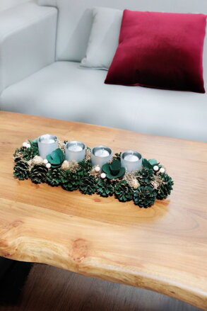 Ikebana MagicHome Vianoce, adventná, zelená, 45x15x9 cm Ikebana MagicHome Vianoce, adventná, zelená, 45x15x9 cm