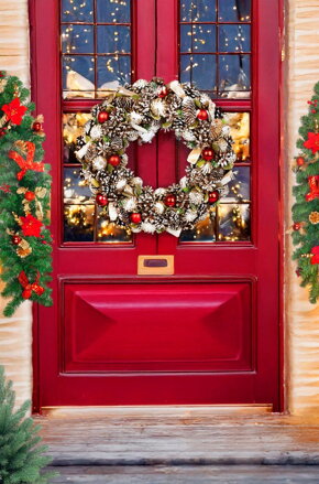 Veniec MagicHome Vianoce, závesný, prírodný, 50 cm