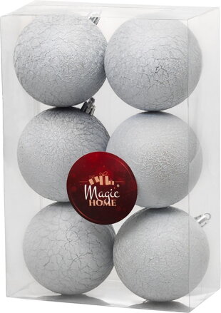 Gule MagicHome Vianoce, 6 ks, biela, na vianočný stromček, 8 cm