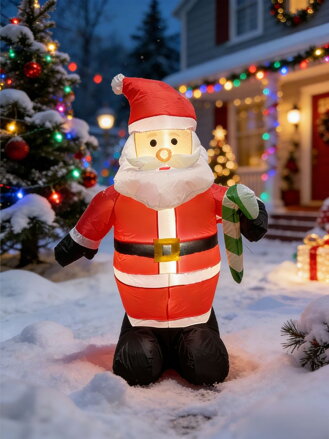 Dekorácia MagicHome Vianoce, Santa, textil, 120 cm