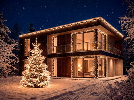 Reťaz MagicHome Vianoce, časovač, 1000xLED, teplá biela, 10 funkcií, 50 m, IP44