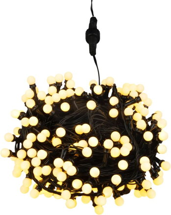 Reťaz MagicHome Vianoce, časovač, 200xLED, teplá biela, 8 funkcií, 16 m, IP44