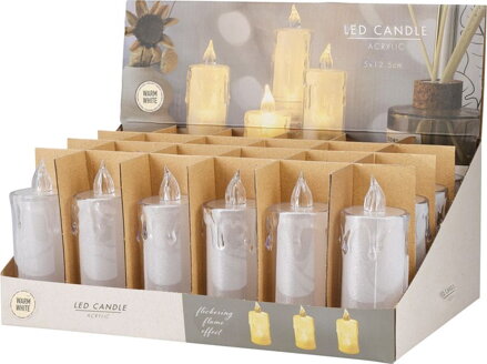 Sviečka, vianočná, LED, 12,5 cm, sellbox 24ks