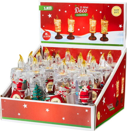 Sviečka, LED, mix dizajnov, sellbox 16 ks