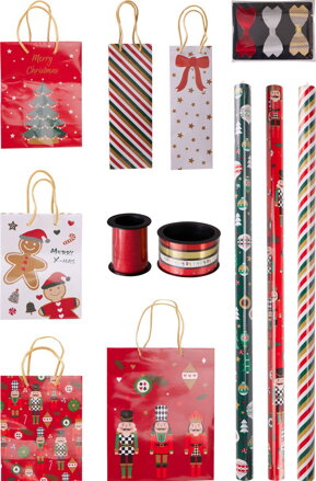 Baliaci papier a tašky, vianočný set