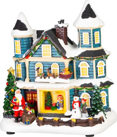Dekorácia MagicHome Vianoce, Domček, LED, 3xAA, 20x13x23 cm