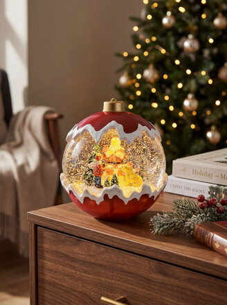 Dekorácia MagicHome Vianoce, Snežítko, 2xLED teplá biela, 3xAA, 15x15x16,5 cm