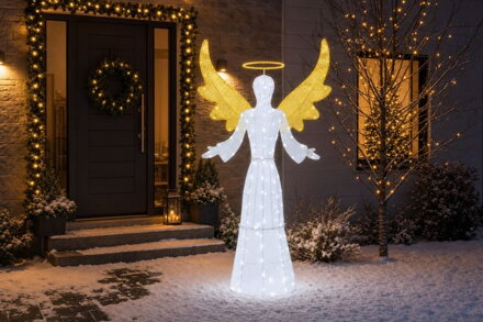 Dekorácia MagicHome Vianoce, Anjel, 156xLED studená biela, IP44, 100x25x172 cm