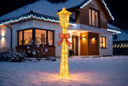 Dekorácia MagicHome Vianoce, Pouličná lampa, 110xLED teplá biela, IP44, 30x30x150 cm