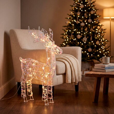 Dekorácia MagicHome Vianoce, Jeleň, 120xLED teplá biela, IP20, 30,5x10x46 cm