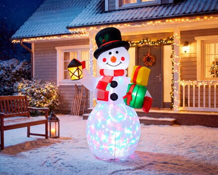 Dekorácia MagicHome Vianoce, Snehuliak, 4xLED teplá biela, IP44, 50x85x122 cm