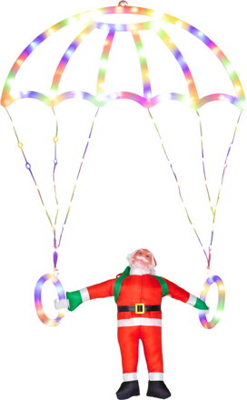 Dekorácia MagicHome Vianoce, Santa s padákom, 116xLED biela, IP44, 50x73 cm