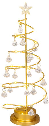 Dekorácia MagicHome Vianoce, Stromček, 30xLED teplá biela, IP20, 2xAA, 40 cm