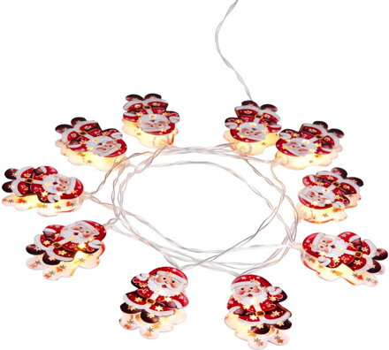 Reťaz MagicHome Vianoce, Santovia, jednoduché svietenie, 10xLED teplá biela, 2xAA, IP20, L-1,35 m