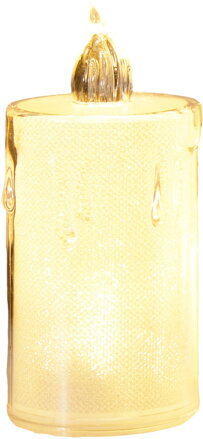 Sviečka, vianočná, transparentná, 10,5 cm, sellbox 24ks
