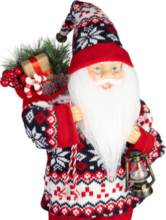 Dekorácia MagicHome Vianoce, Santa, so svetrom, 45 cm Dekorácia MagicHome Vianoce, Santa, so svetrom, 45 cm