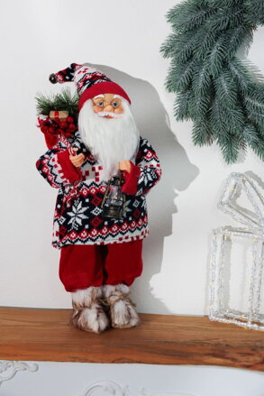 Dekorácia MagicHome Vianoce, Santa, so svetrom, 45 cm Dekorácia MagicHome Vianoce, Santa, so svetrom, 45 cm
