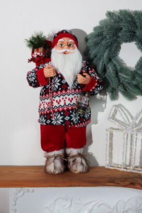 Dekorácia MagicHome Vianoce, Santa, so svetrom, 60 cm Dekorácia MagicHome Vianoce, Santa, so svetrom, 60 cm