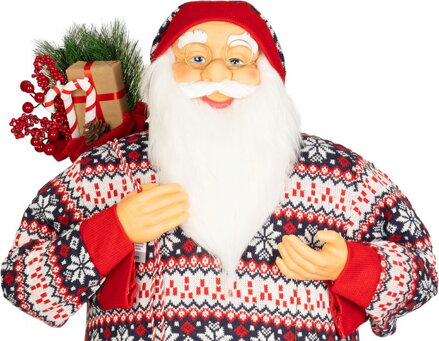 Dekorácia MagicHome Vianoce, Santa, so svetrom, 120 cm Dekorácia MagicHome Vianoce, Santa, so svetrom, 120 cm