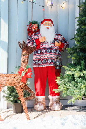 Dekorácia MagicHome Vianoce, Santa, so svetrom, 120 cm Dekorácia MagicHome Vianoce, Santa, so svetrom, 120 cm