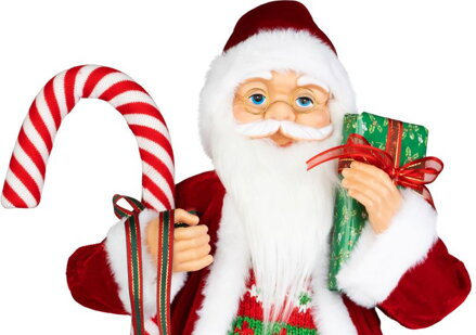Dekorácia MagicHome Vianoce, Santa, s darčekom, červený, 60 cm Dekorácia MagicHome Vianoce, Santa, s darčekom, červený, 60 cm