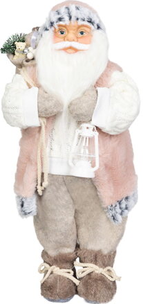 Dekorácia MagicHome Vianoce, Santa, s darčekom, ružovo-hnedý, 46 cm Dekorácia MagicHome Vianoce, Santa, s darčekom, ružovo-hnedý, 46 cm