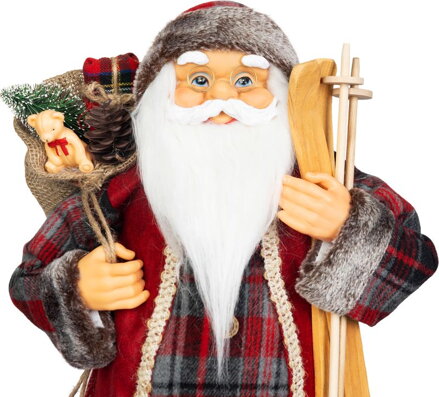 Dekorácia MagicHome Vianoce, Santa, s darčekom, červený, 60 cm Dekorácia MagicHome Vianoce, Santa, s darčekom, červený, 60 cm