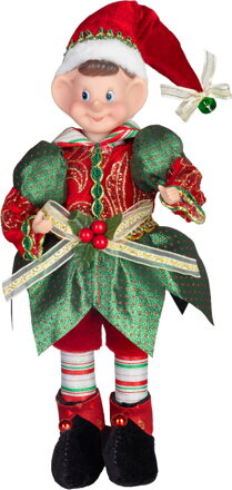 Dekorácia MagicHome Vianoce, Elf, červený-zelený, 30 cm Dekorácia MagicHome Vianoce, Elf, červený-zelený, 30 cm
