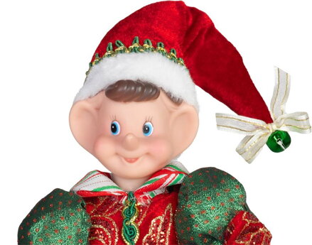 Dekorácia MagicHome Vianoce, Elf, červený-zelený, 30 cm Dekorácia MagicHome Vianoce, Elf, červený-zelený, 30 cm