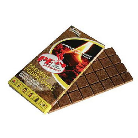 Podpaľovač PE-PO®, drevný, 32 podpalov