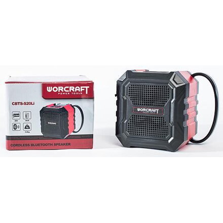 Reproduktor Worcraft CBTS-S20Li, 20V, Li-Ion, Bluetooth, AUX, nabíjačka, 2x USB