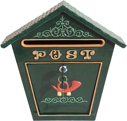 Schránka Albert 360x90x380 mm, poštová, zelená