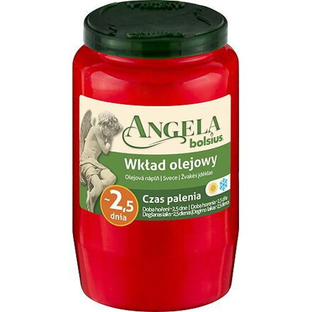 Napln bolsius Angela NR03 červená, 295x057 mm, 55 h, 150 g, olej