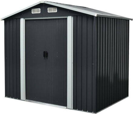 Domček Strend Pro, záhradný, plech, antracit, 236x174x206 cm Domček Strend Pro, záhradný, plech, antracit, 236x174x206 cm