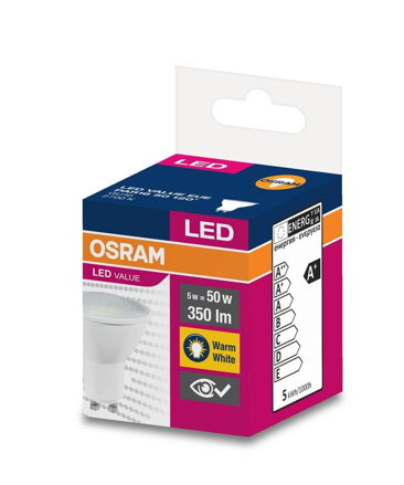 Ziarovka OSRAM® LED GU10 50 (ean8678) 120° 5W/2700K Value PAR16